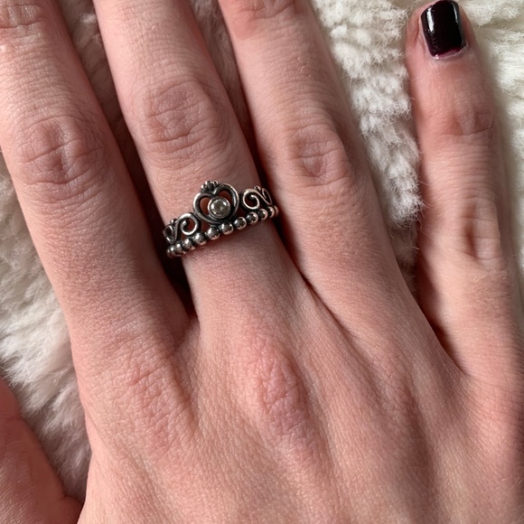 Pandora Princess Tiara Crown Ring- Size 5 - Picture 2 of 3